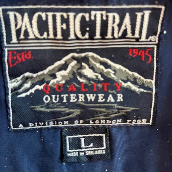 Pacific Trail Outerwear Unisex Utility Jacket Size L White/Navy/Orange Zip Hood - Picture 11 of 15